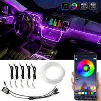 led car interior light strip el neon wire rgb multiple modes app sound control auto atmosphere decorative ambient lamp