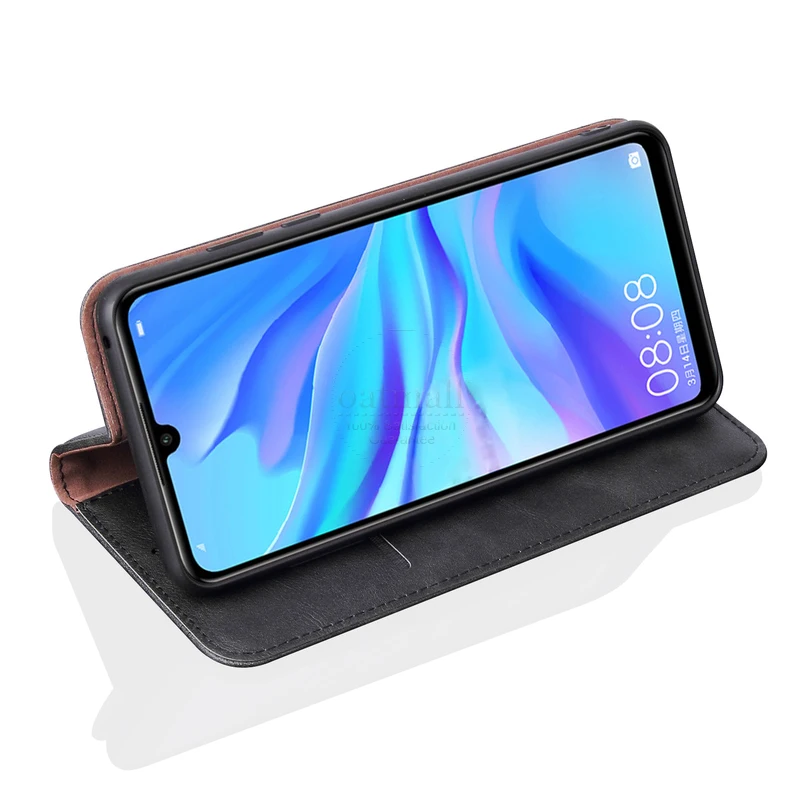 Роскошный тонкий кожаный флип чехол в стиле ретро для Huawei P Smart 2020 кошелек с