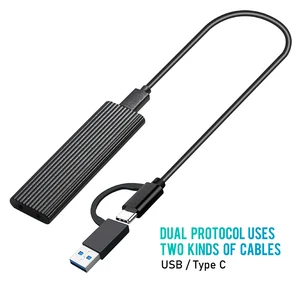 m 2 nvme ssd enclosure 10gbps dual protocol m2 nvme case m2 nvme pcie ngff sata ssd box with otg adapter for m 2 ssd rtl9210b free global shipping
