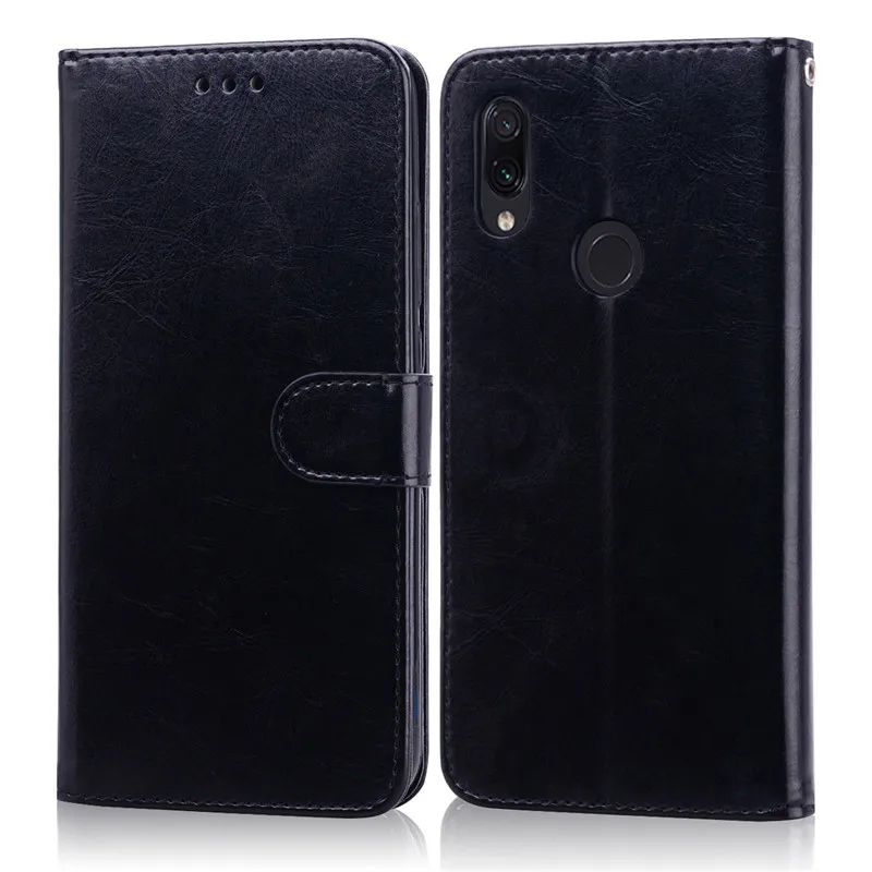 Чехол книжка для Xiaomi Redmi 7 кожаный чехол бумажник роскошный бампер