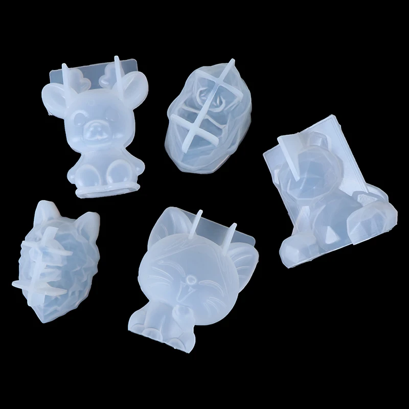 

3D Silicone Mold Diy Geometry Stereo Bear Deer Cat Tiger Orangutan Mold Animal Mold Decoration Ornament Mold Cake Tool