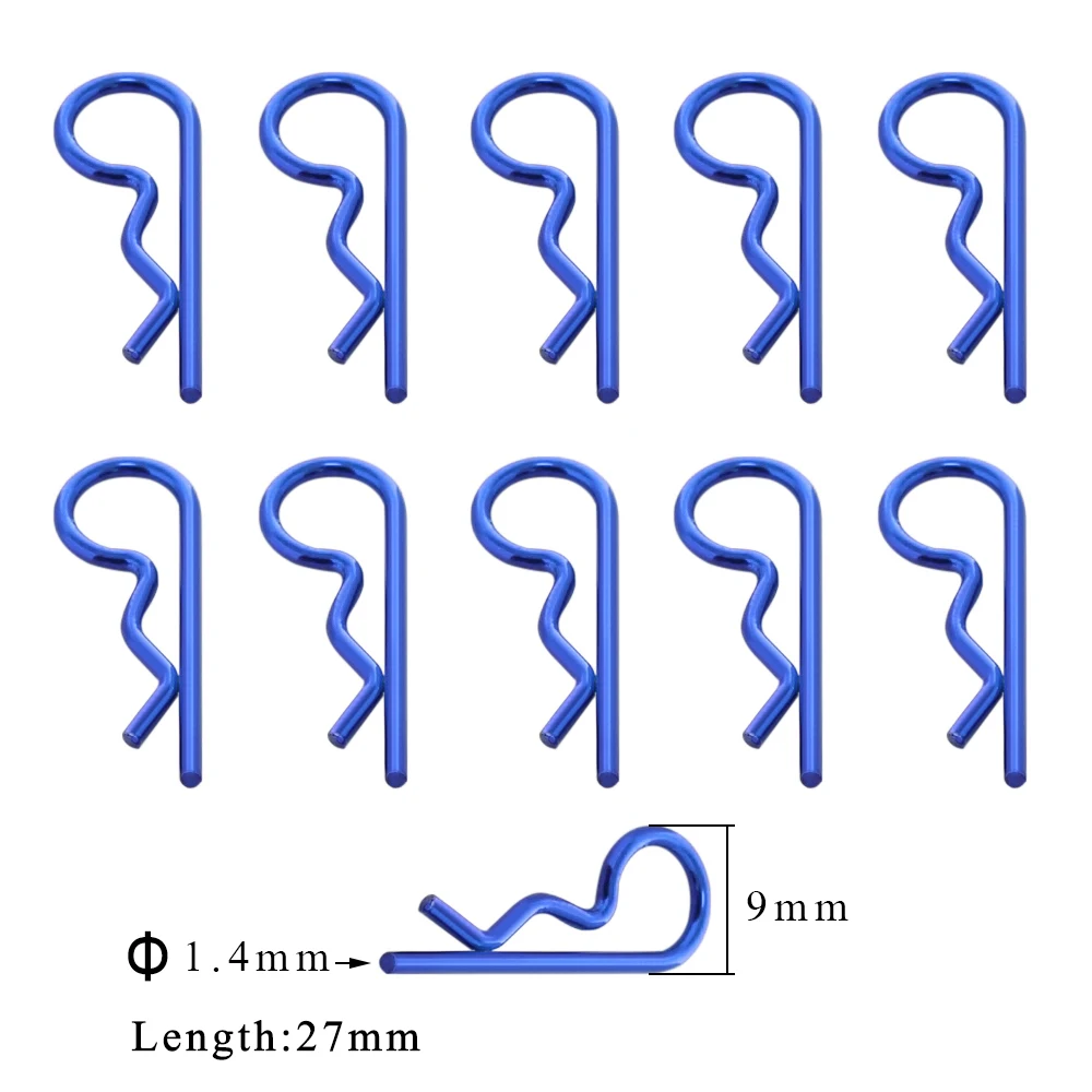 10pcs RC Car Metal Body Clip R Pin 1.0/1.2/1.4/1.5MM for SCX10 Wraith Traxxas TRX4 TRX6 HSP HPI Redcat CC01 SMT Spare Parts | Игрушки и