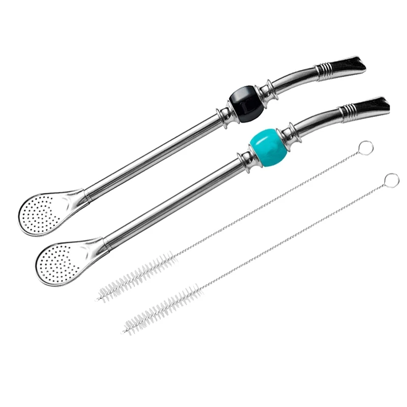 

Нержавеющая сталь ложка соломы Yerba Коврики Bombillas головка Filte Набор из 2-х Starw щетка для Gourd металлическая чашка Коврики комплект 8,5 Дюймов