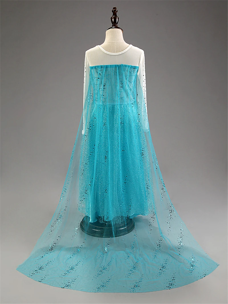 Летний нарядный костюм Эльзы с длинным плащом для девочек Элегантное платье