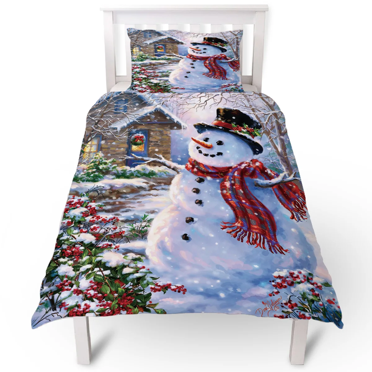 Пододеяльник наволочка чехол пододеяльник для кровати с надписью Merry Christmas | Дом и