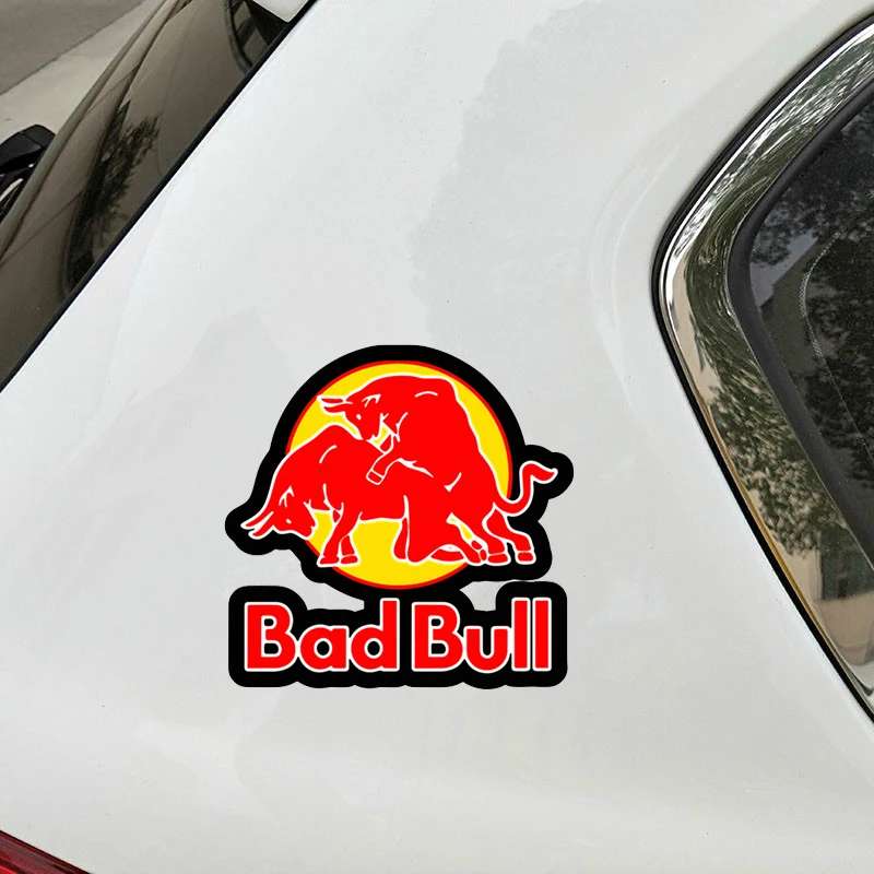 

Funny Bad Red of Bull Graphics Auto 3D Stickers and Decals Windshield Bumper Helmet Vinyl Cover Scratches Waterproof PVC