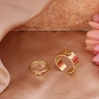 Набор колец в стиле панк для влюбленных пар, открытые обручальные и свадебные ювелирные украшения в форме бабочки, цвета золото и серебро, 2021