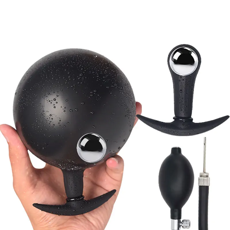 Анальная пробка из жидкого силикона надувной дилататор секс игрушка для