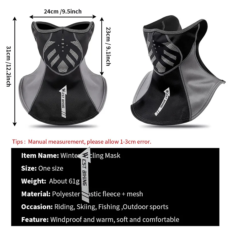Зимняя спортивная велосипедная шапка WEST BIKING светоотражающая Балаклава унисекс