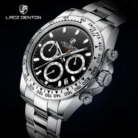 lacz denton vk63 movement mens wrist watches 2021 quartz chronograph sport watches for men stainless steel waterproof luminous