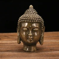 9chinese folk collection old bronze shakyamuni buddha head enshrine the buddha ornaments town house exorcism