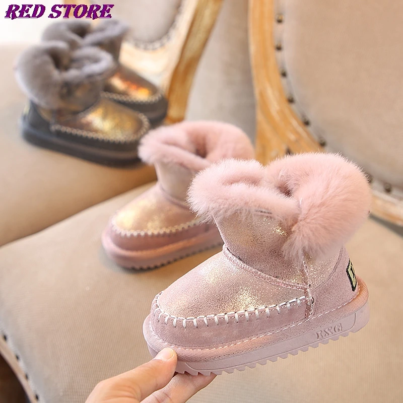

Teenage Boots 2020 winter new kids snow boots Keep warm girls school boys thickening Rabbit's hair suede Snow boots