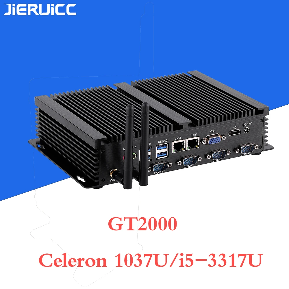Промышленный безвентиляторный мини ПК Intel Celeron 1037U двухъядерный процессор 4COM RS232