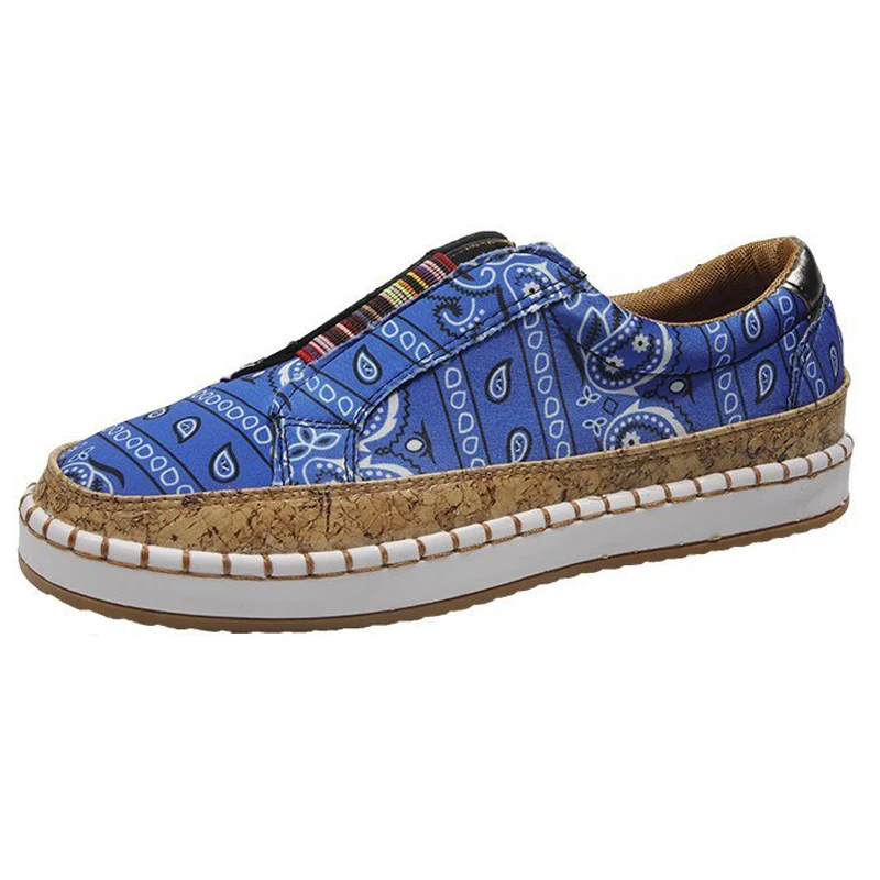 

Women Loafers Fashion printed silk Outdoor casual shoes Sewing Comfortable Slip-On ladies shoes 2021 Woman vulcanize shoes