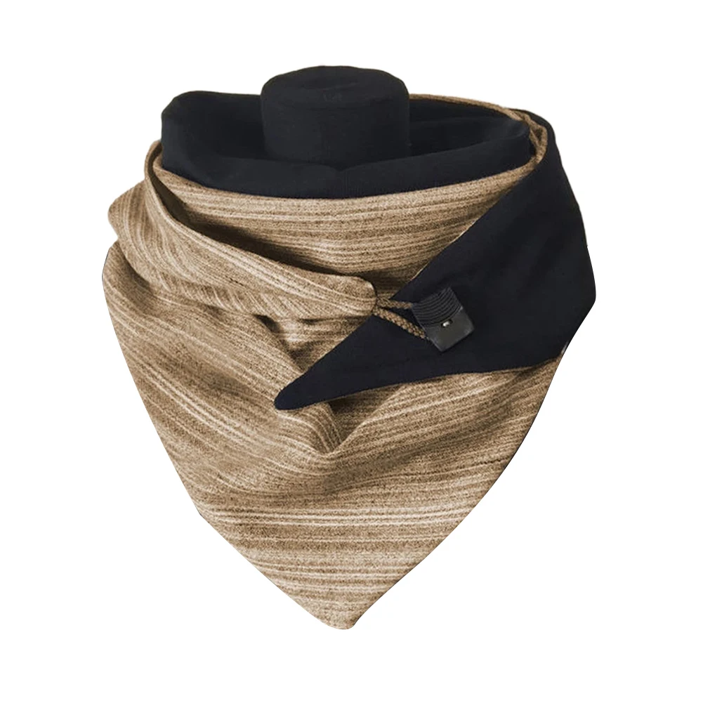 

Women's Scarves Fashion Vintage Solid Color Button Winter Warm Shawls Soild Stitch Printing Button Wrap Soft Casual Warm Scarve