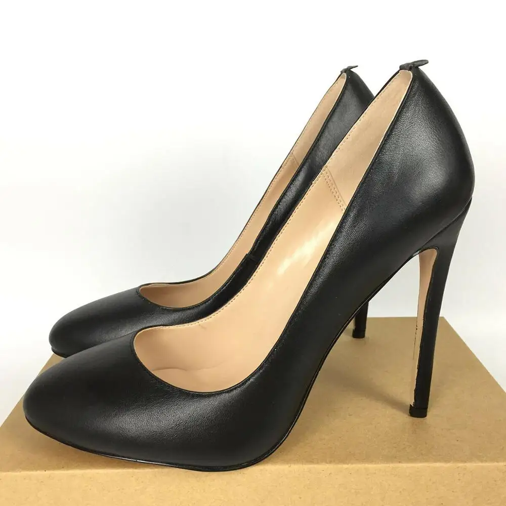 Обувь из натуральной кожи Женские туфли лодочки с круглым носком на высоком