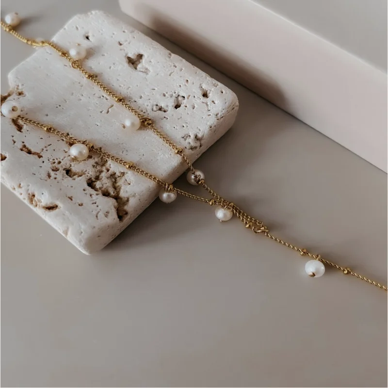 Модная свадебная бижутерия Классическая жемчужная подвеска из нержавеющей