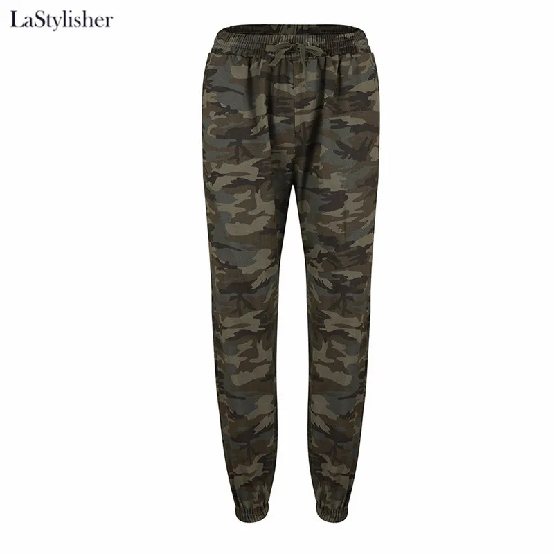 LaStylisher женские камуфляжные брюки карго с высокой талией повседневные штаны