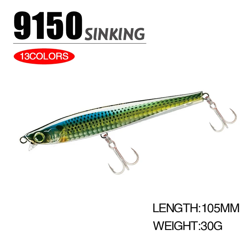 

10.5cm 30g Minnow Slow Sinking Fishing Lures Jerkbait Bass Pike Crankbait Wobblers Swimbait Professional Bait fishing accessorie