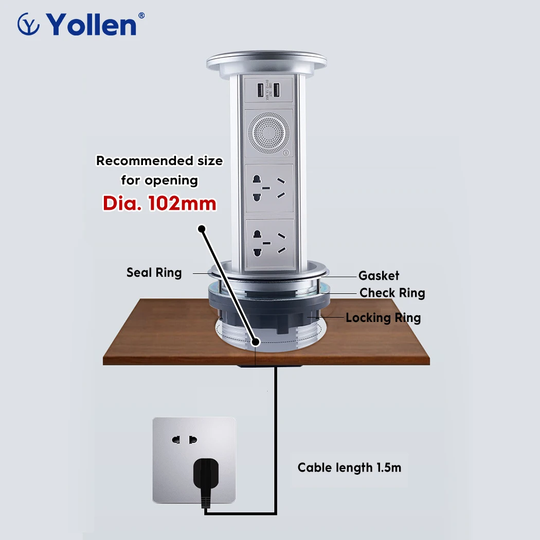 Подъемник для стола с евророзеткой/французской/Израиля USB умный дом Bluetooth