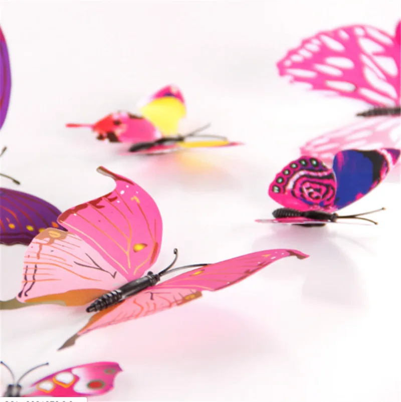 Искусственные красочные бабочки из ПВХ 12 шт./лот декоративные ветряные блесны