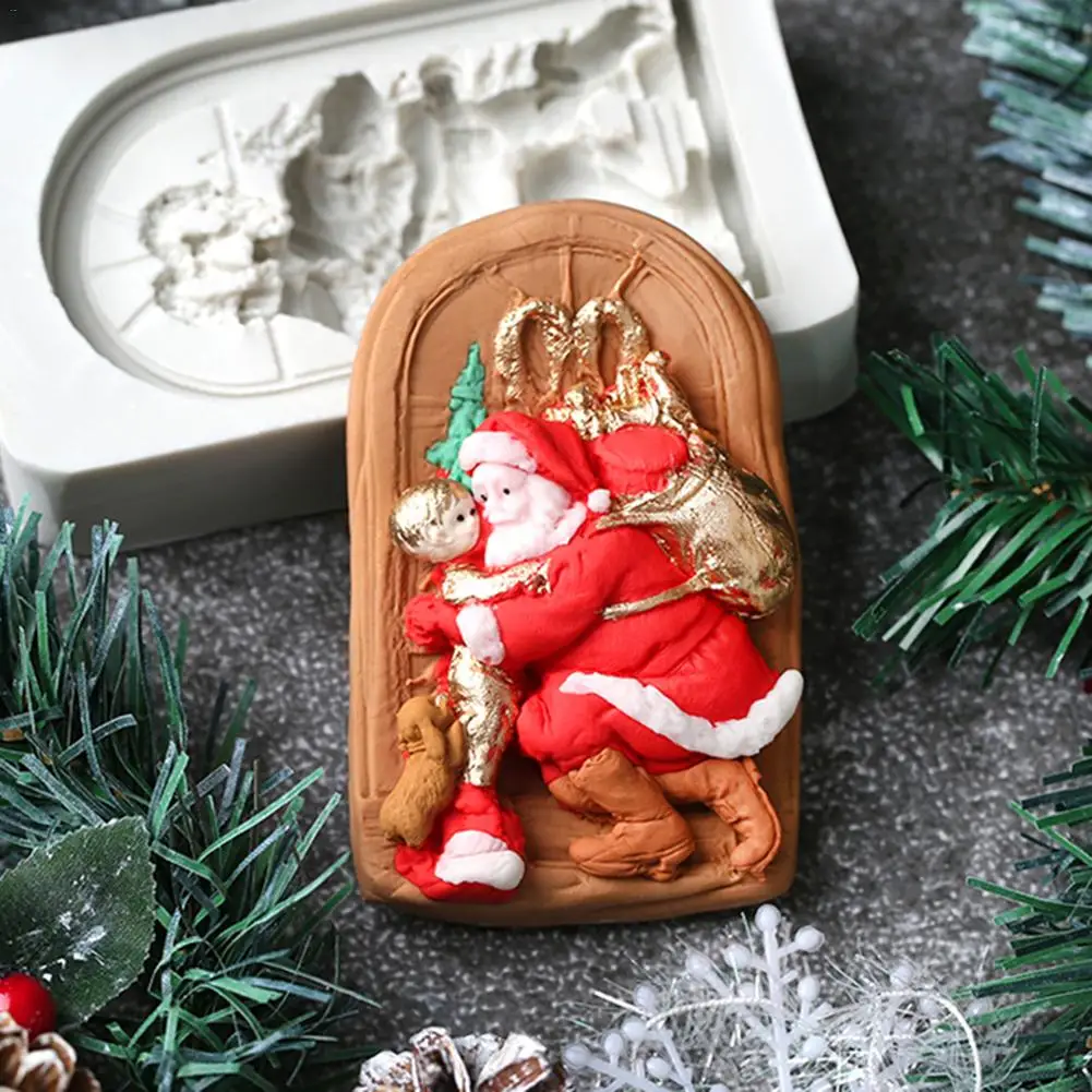 Рождественская тема силиконовая форма Санта Клаус DIY торт плесень инструменты