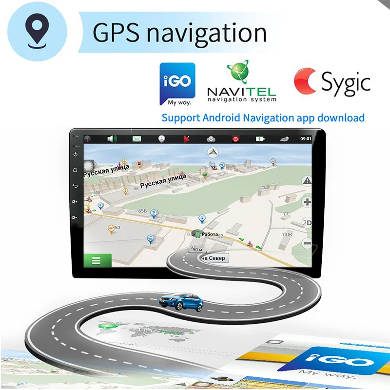 Автомобильный мультимедийный плеер IPS экран 9 &quot / 10&quot Android 8 1 Octa Core RAM 2G