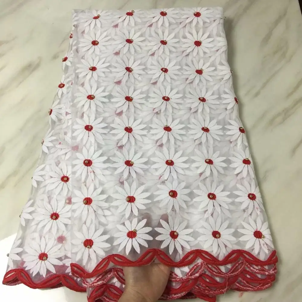 Высококачественная черная африканская вышитая бисером кружевная ткань 2019 с