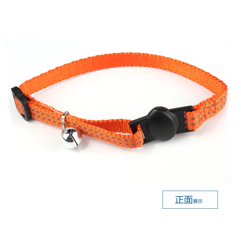 Яркий Светоотражающий ошейник для кошек регулируемый красивый с колокольчиком