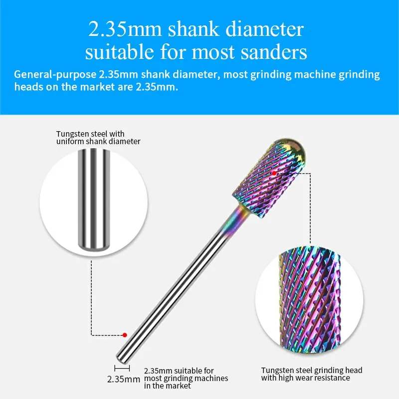 MAD DOLL 1 PC Tungsten Steel Grinding Head Plating Color Nail Drill Bit Machine Accessory Art Tool File | Красота и здоровье