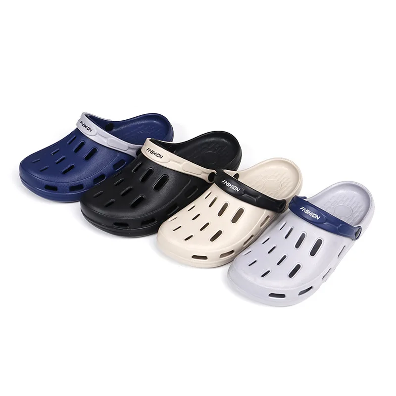 

2021New Fashion Sandals Men Clogs Slippers Soft Bottom Beach Sandals Men Clog Sandals Comfortable Breathable Ankle-Wrap EVA