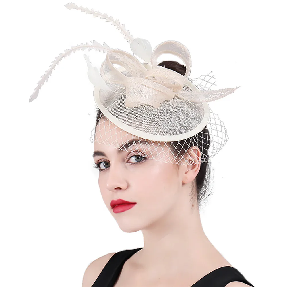 Церковная шляпа-Вуалетка цвета слоновой кости свадебные головные уборы