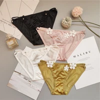 women cotton underwear sexy solid color panties high quality fashion flower briefs low waist seamless underpants female lingerie