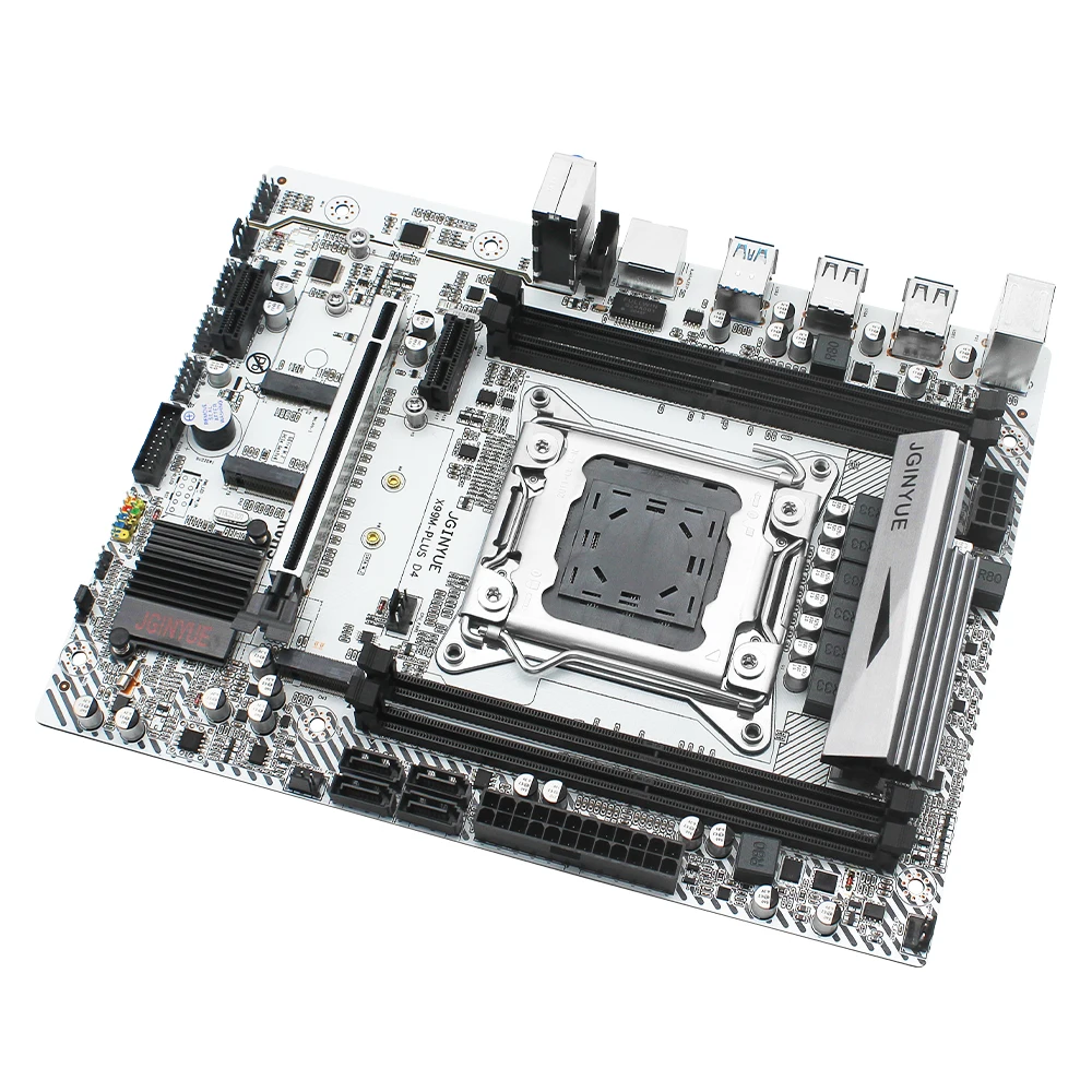 Verkaufen JGINYUE X99 Motherboard LGA 2011-3 Combo Mit 32GB 4*8GB DDR4 RAM Speicher Intel XEON E5 2620 V3 Prozessor Set Kit X99M-PLUS D4