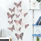 12 шт.компл. 3D полые бабочки настенные наклейки золотые серебряные розовые золотые художественные наклейки для детской комнаты домашний Декор для холодильника