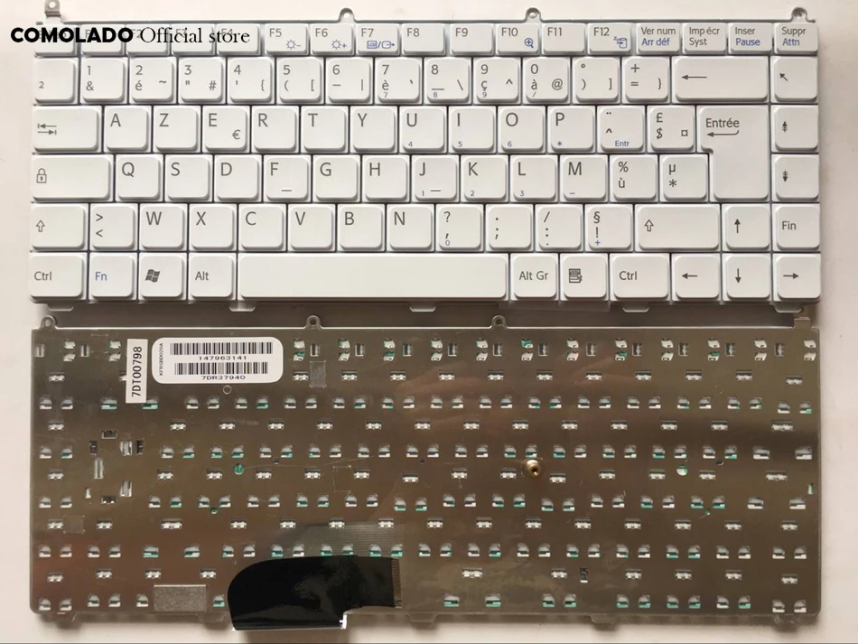 French Azerty раскладная клавиатура для SONY VAIO VGN FE серии черно белая раскладка