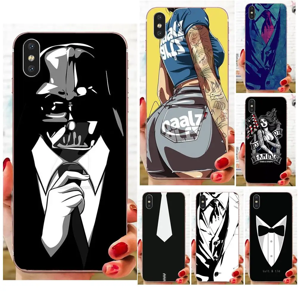 Мягкий силиконовый чехол для Apple iPhone 4 4S 5 5C 5S SE SE2 6 6S 7 8 11 Plus Pro X XS Max XR Tie Man Sexy Girl |