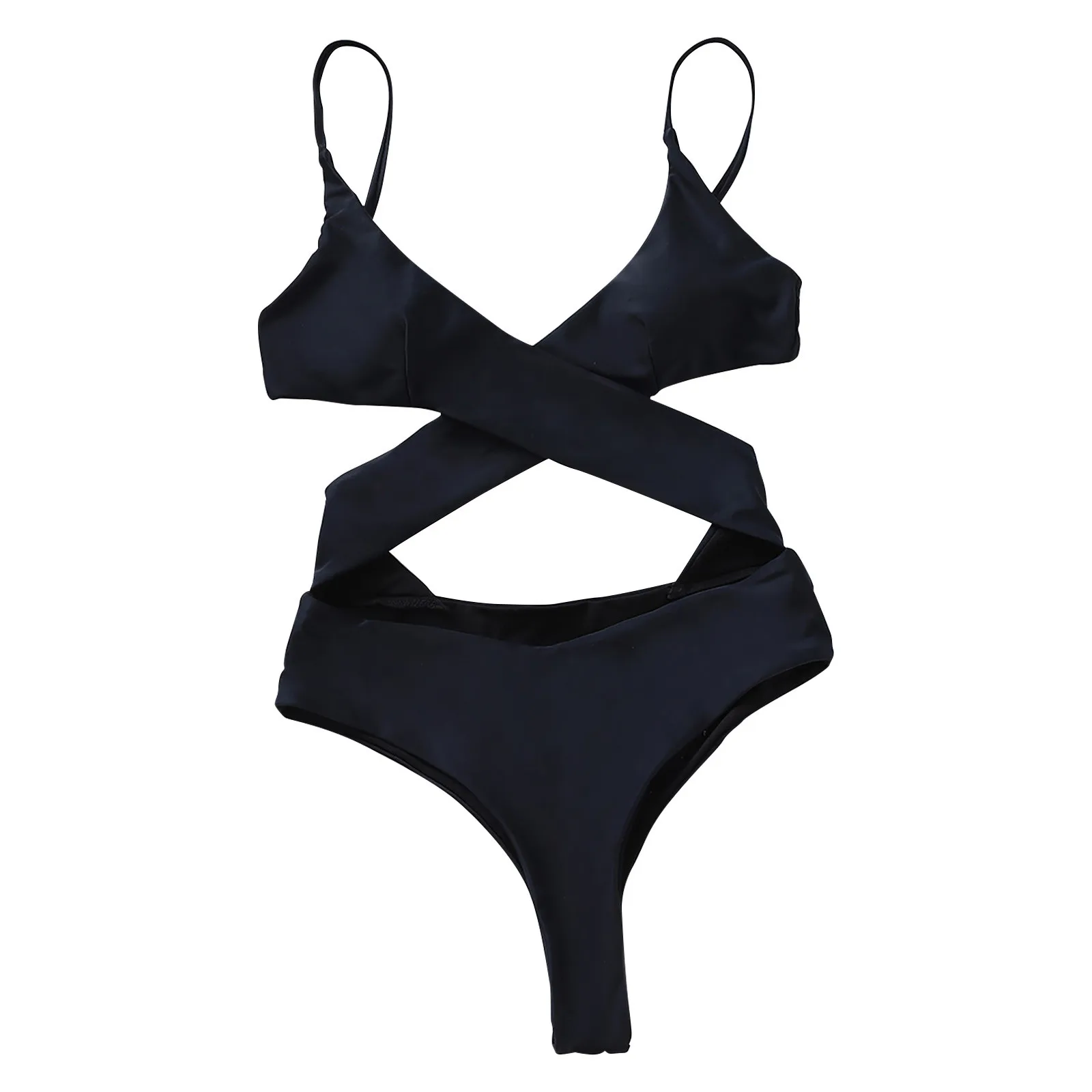 

One-piece Swimwear Women Sexy Fashion Swimming Suit Bandage Solid Color Bikini Push Up Swimsuit Beachwear Bathing Suit Monokini