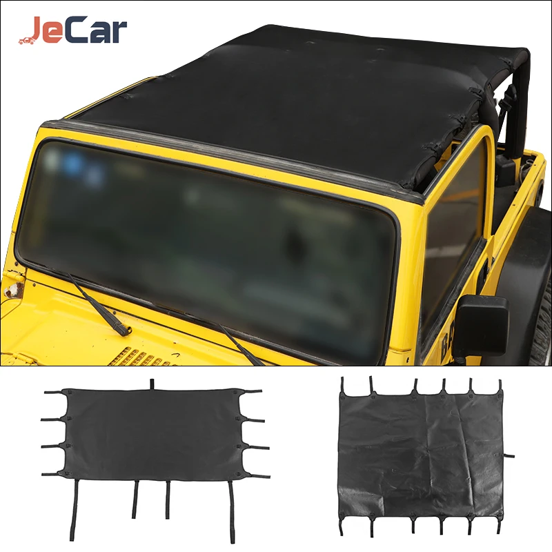 

Кожаный мягкий чехол для автомобиля, чехол для крыши, противоуф-Солнцезащитный козырек для Jeep Wrangler TJ 1997-2006, внешние аксессуары для автомобил...