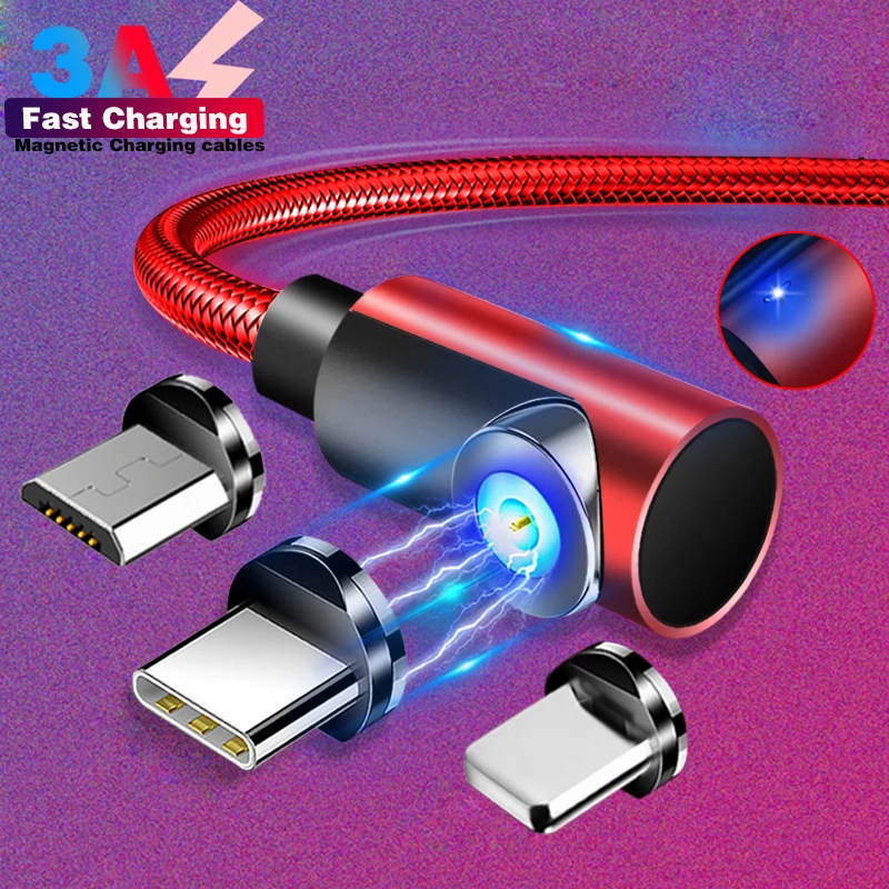 Быстрый Магнитный кабель 3A USB C Micro зарядное устройство зарядный для iPhone XS X XR 8 7