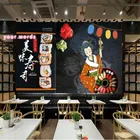 Пользовательские японские кимоно Ukiyo-e красота суши вкусная еда фон настенная бумага для суши ресторана Izakaya настенная бумага 3D