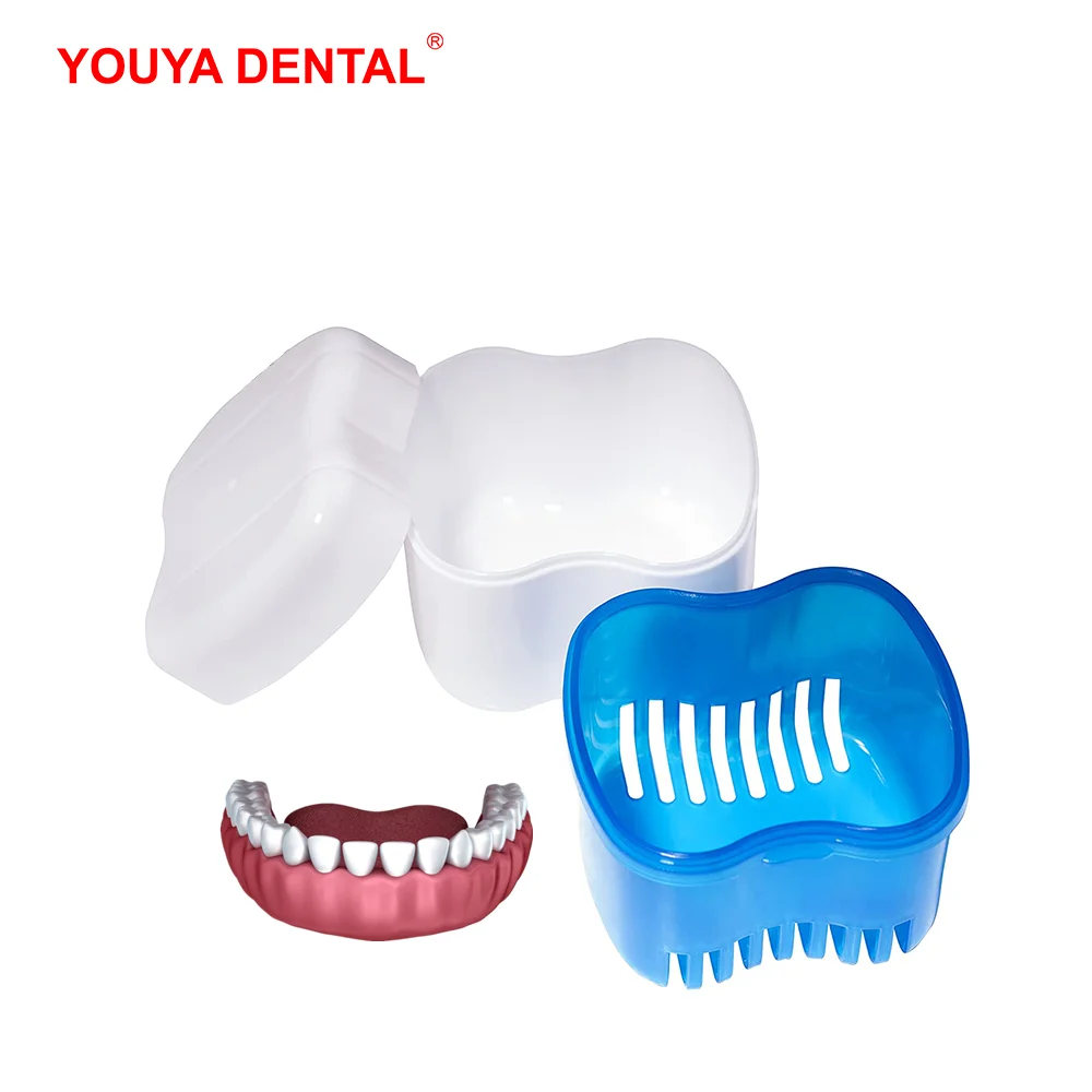 Contenitore per protesi dentarie scatola per protesi dentale scatola per denti finti custodia per denti da bagno organizzatore per denti artificiali con apparecchio a rete
