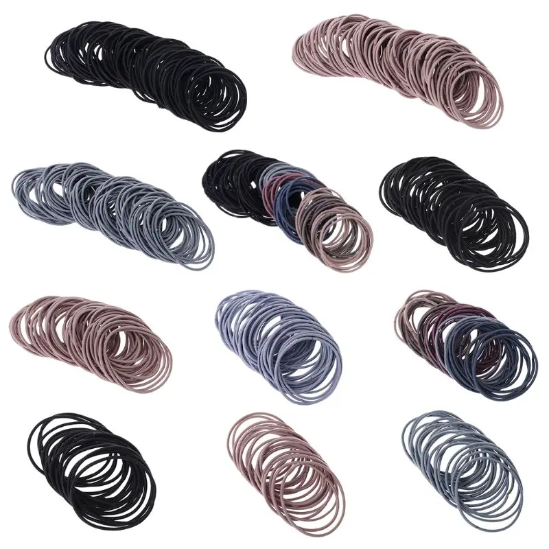 

20/50/100Pcs 5CM Women Girls Sport Running Rubber Band Plain Sold Color Hair Rope Nylon Elastic Scrunchy Korean Style Simple