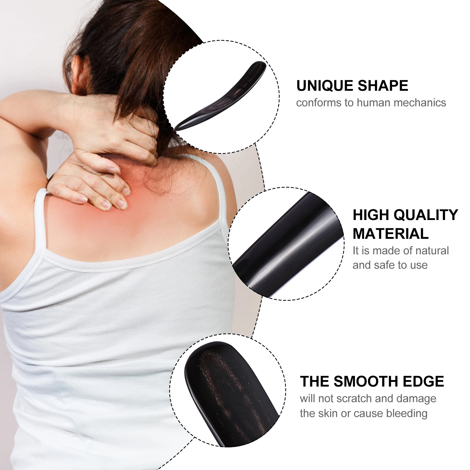 

Gua Sha Scraper Natural Massage Board Body Scraping Piece Scrapping Plate Health Care Massager Horn Scraping Board