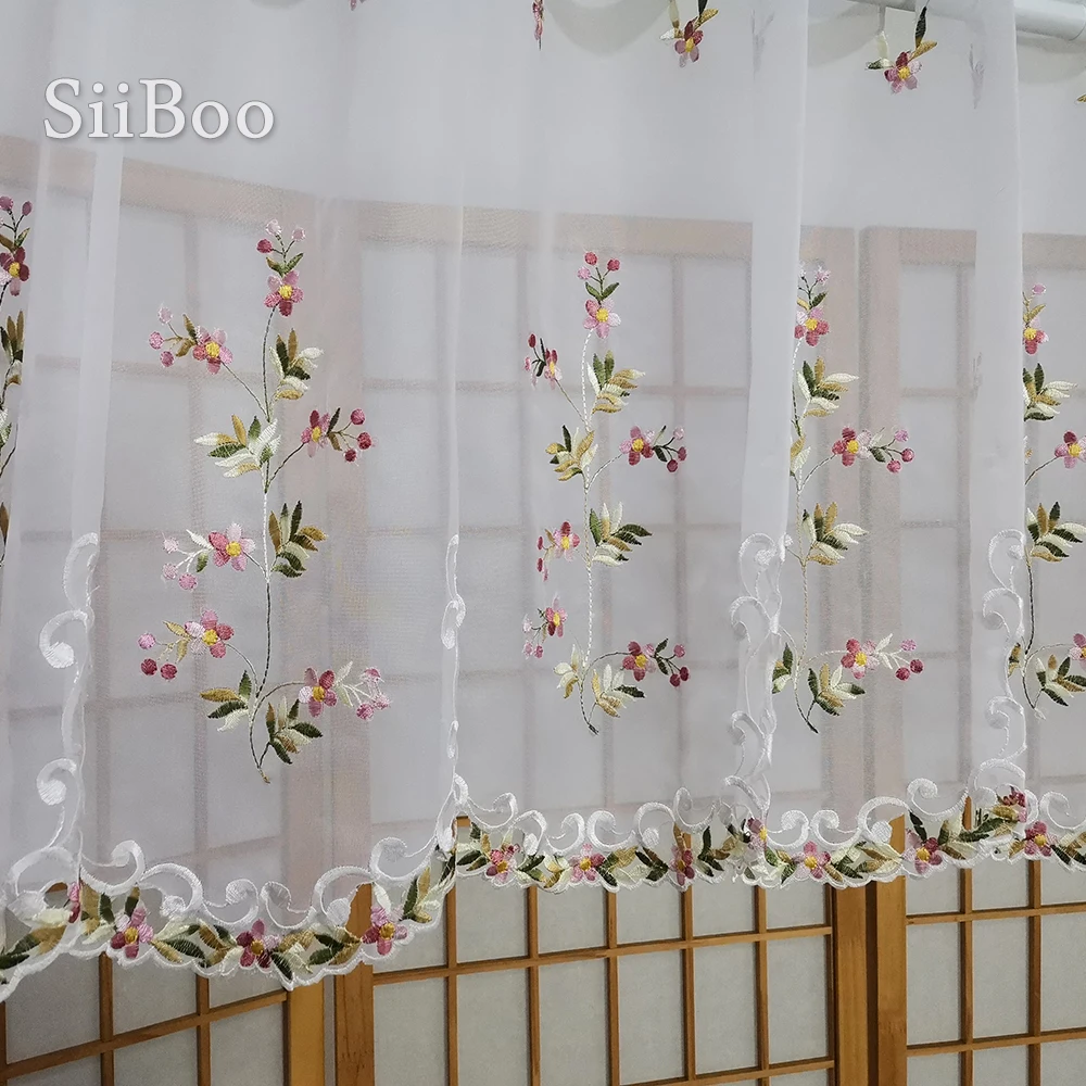Новинка 2016 модная Цветочная вышивка кружевная полузанавеска эркерная занавеска