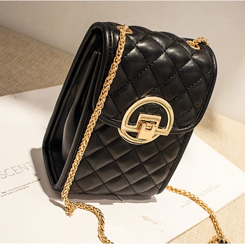 

Mini Metal Chain Leather vertical heart pattern leather GG women's Bag Messenger Bag mobile phone bag double g women's bag