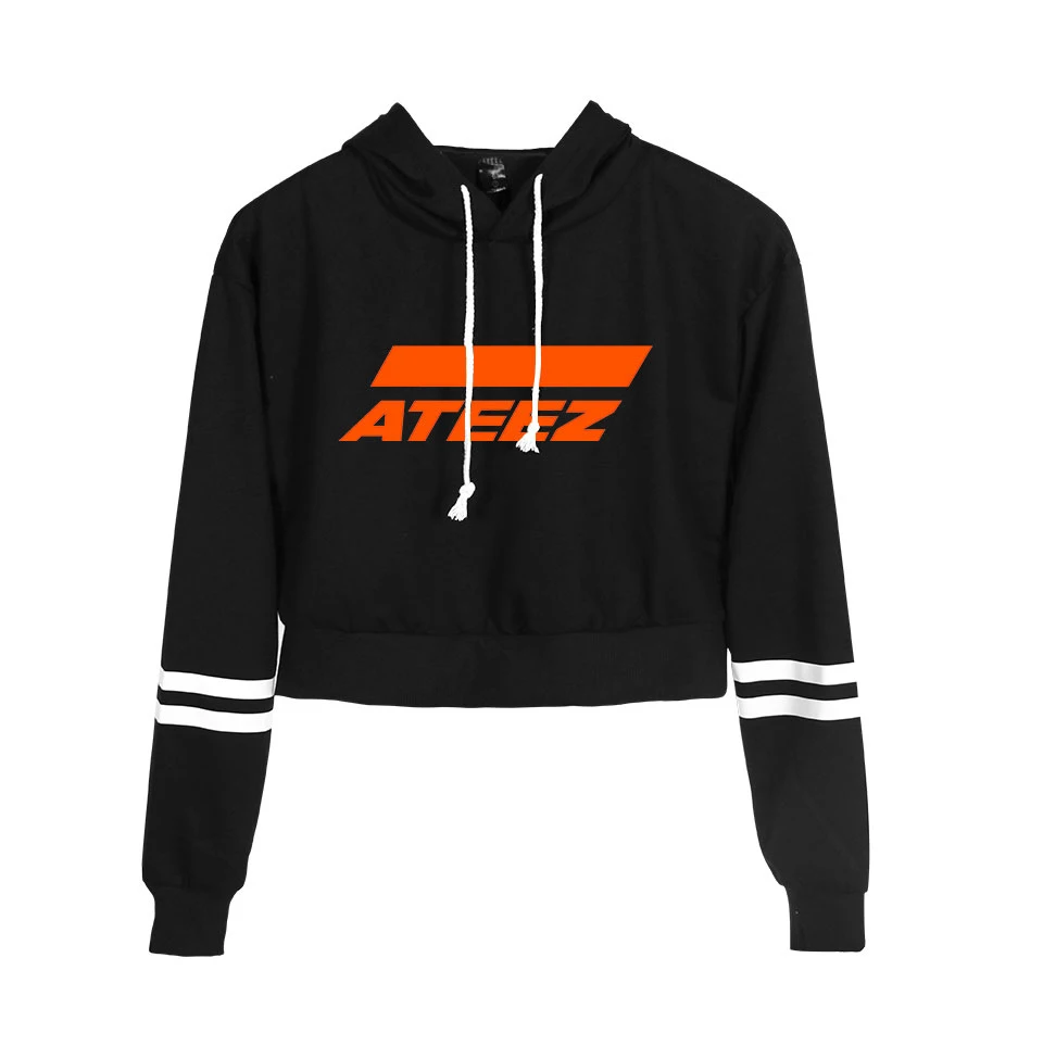 Ateez Kpop свитшоты женские корейские пупок толстовки Толстовка классная, с принтом сексуальная стильная новая популярная Harajuku пуловер уличная