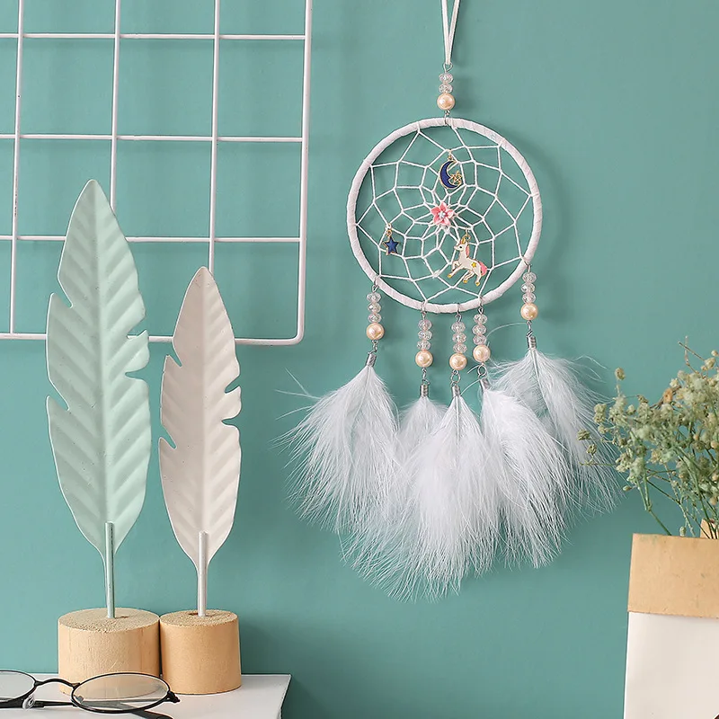 Девушка сердце Ловец снов Единорог ручной работы подвесное украшение ремесло