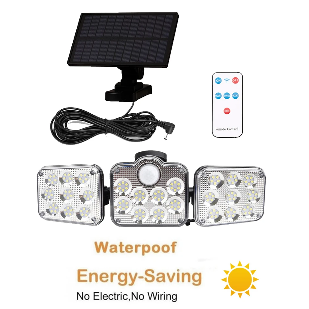 

138 led seperable remote Solar Light Outdoor Solar Lamp Motion Sensor Street Spotlight SunLight Garden Decoration remote 3 modes