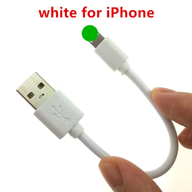 white for iphone 15 см короткий микро-usb кабель type-c зарядный кабель для Iphone 5S 6 6s 7 Plus Xiaomi samsung для huawei Android кабель для зарядного устройства - Цвет: white for iphone